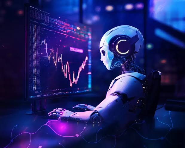 AI Trading Robot on Laptop